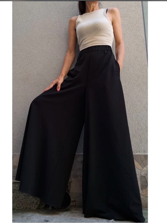 high Pants - HIGH TECH high-waisted, super wide-leg pleated skirt pants 26x23